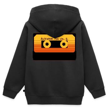 AWESOME MIX Vol. 2 - Sweat Premium à capuche zippé enfant bio - noir - Dos - AI Model Kid Male (0cm)