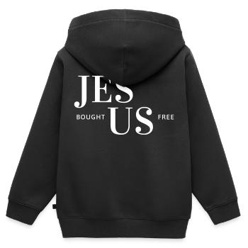 Jesus Christus,Jesus Christus,Jesus Christus,Jesus - Kinder Premium Organic Zip Hoodie - Schwarz - Hinten - AI Model Kid Male (0cm)