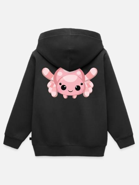 Spinne mimi - Kinder Premium Organic Zip Hoodie - Schwarz