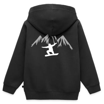Snowboard Snowboarder - Sweat Premium à capuche zippé enfant bio - noir - Dos - AI Model Kid Male (0cm)