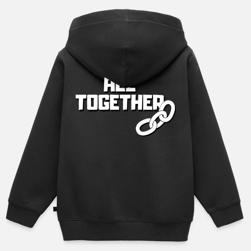 Tous ensemble - Sweat Premium à capuche zippé enfant bio - noir