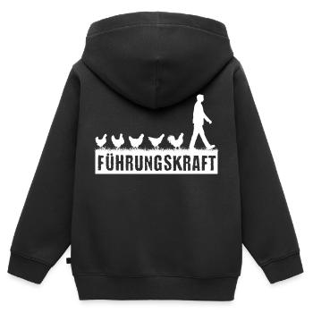 Hühner Führungskraft Hühner Bauer - Kinder Premium Organic Zip Hoodie - Schwarz - Hinten - AI Model Kid Male (0cm)