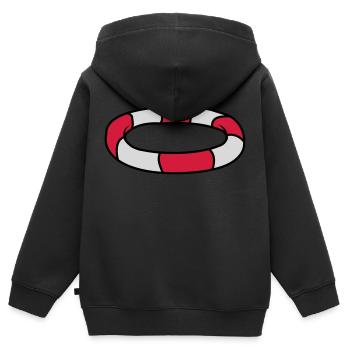 Lifebuoy Logo Design - Kids Premium Organic Zip-up Hoodie - black - Back - AI Model Kid Male (0cm)