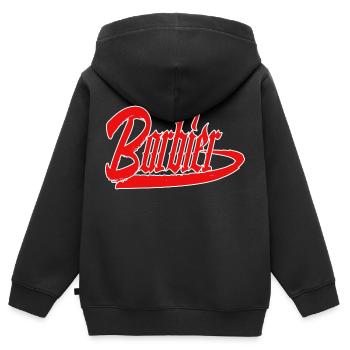 barbier haar bart barber rasieren männer barber - Kinder Premium Organic Zip Hoodie - Schwarz - Hinten - AI Model Kid Male (0cm)