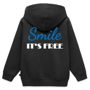 Smile! It's free - Kinder Premium Organic Zip Hoodie - Schwarz - Hinten - AI Model Kid Male (0cm)