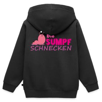 Muddy run shirt mud Lauf Matsch Schnecken obstacle - Kinder Premium Organic Zip Hoodie - Schwarz - Hinten - AI Model Kid Male (0cm)