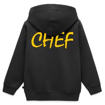 Chef - Kinder Premium Organic Zip Hoodie - Schwarz - Hinten - AI Model Kid Male (0cm)