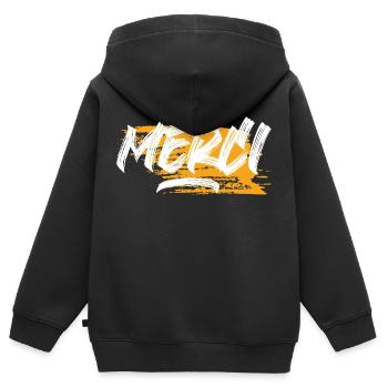 Merci - Sweat Premium à capuche zippé enfant bio - noir - Dos - AI Model Kid Male (0cm)
