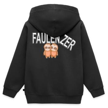 Faulenzer - Faultier - Kinder Premium Organic Zip Hoodie - Schwarz - Hinten - AI Model Kid Male (0cm)