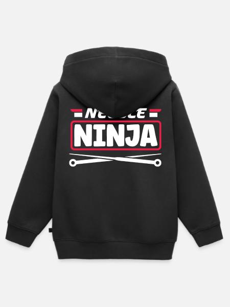 Acupuncture Acupuncturist Needle Ninja - Kinder Premium Organic Zip Hoodie - Schwarz