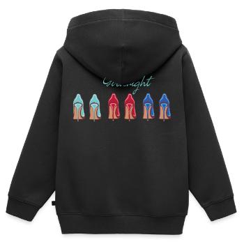 girlsnight,girls,icons,highheels,schuhe - Kinder Premium Organic Zip Hoodie - Schwarz - Hinten - AI Model Kid Male (0cm)