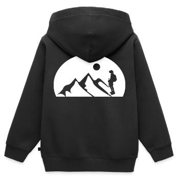 climbing - Kinder Premium Organic Zip Hoodie - Schwarz - Hinten - AI Model Kid Male (0cm)