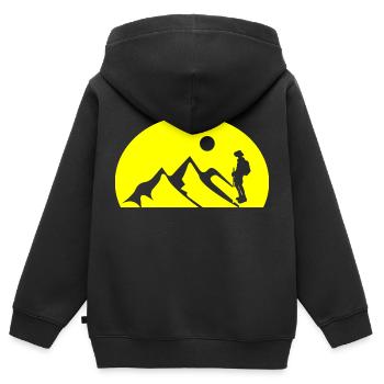 climbing - Kinder Premium Organic Zip Hoodie - Schwarz - Hinten - AI Model Kid Male (0cm)