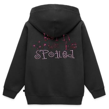 GEBOREN, UM VERWÖHNT ZU WERDEN - Kinder Premium Organic Zip Hoodie - Schwarz - Hinten - AI Model Kid Male (0cm)