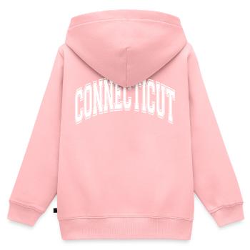 Connecticut - Kinder Premium Organic Zip Hoodie - Rosa - Hinten - AI Model Kid Female (0cm)
