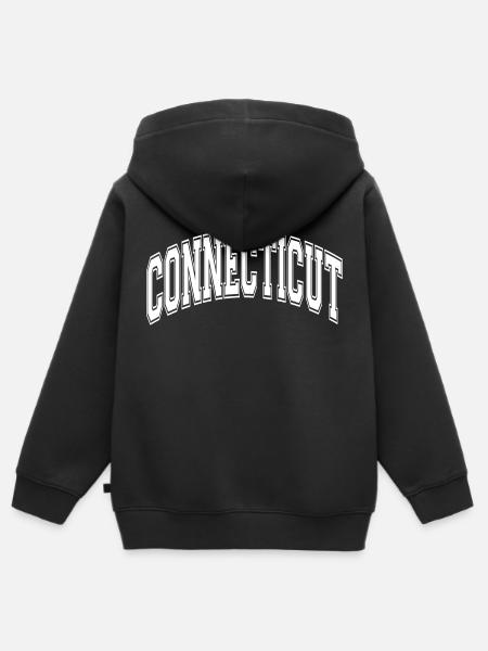 Connecticut - Kids Premium Organic Zip-up Hoodie - black