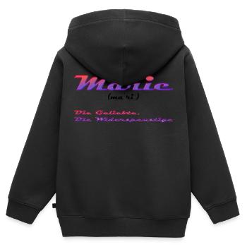 Marie - Sweat Premium à capuche zippé enfant bio - noir - Dos - AI Model Kid Male (0cm)