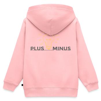 Plus Moins - Sweat Premium à capuche zippé enfant bio - rose - Dos - AI Model Kid Female (0cm)