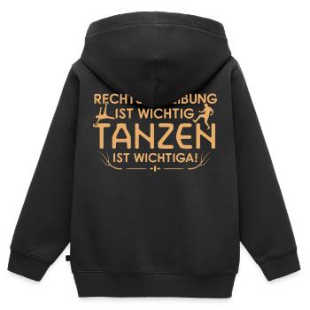 Rechtschreibung? Tanzen! - Tänzerin Tänzer Tanzen - Kinder Premium Organic Zip Hoodie - Schwarz - Hinten - AI Model Kid Male (0cm)