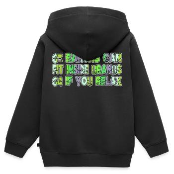 present astrology space ship awesome humor physics - Kids Premium Organic Zip-up Hoodie - black - Back - AI Model Kid Male (0cm)