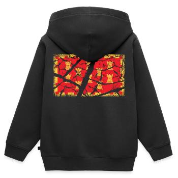 Grand Manchester VINTAGE - Sweat Premium à capuche zippé enfant bio - noir - Dos - AI Model Kid Male (0cm)