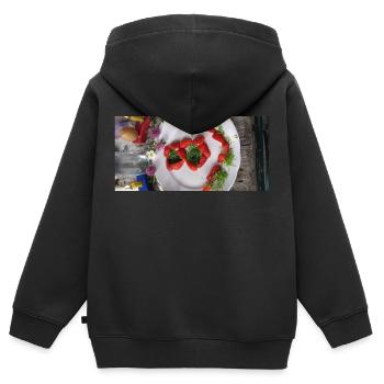 verkehrtherum natürlich - Kinder Premium Organic Zip Hoodie - Schwarz - Hinten - AI Model Kid Male (0cm)