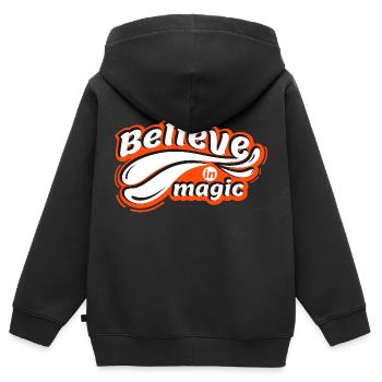 Glauben Sie an Magie - Kinder Premium Organic Zip Hoodie - Schwarz - Hinten - AI Model Kid Male (0cm)