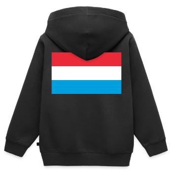 Luxembourg National Flag - Kids Premium Organic Zip-up Hoodie - black - Back - AI Model Kid Male (0cm)