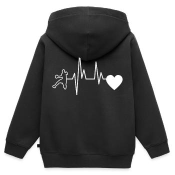 Handball Club Handball Handball Handball Player - Sweat Premium à capuche zippé enfant bio - noir - Dos - AI Model Kid Male (0cm)