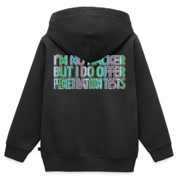 pirater la boîte bday anonymous attendez-vous à ce que nous cryptions - Sweat Premium à capuche zippé enfant bio - noir - Dos - AI Model Kid Male (0cm)