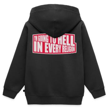 En allant en enfer - Sweat Premium à capuche zippé enfant bio - noir - Dos - AI Model Kid Male (0cm)