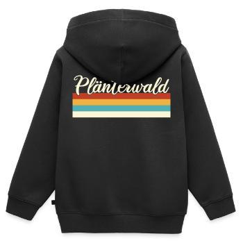 Plänterwald - Treptow - Köpenick - Berlin - Retro - Kinder Premium Organic Zip Hoodie - Schwarz - Hinten - AI Model Kid Male (0cm)