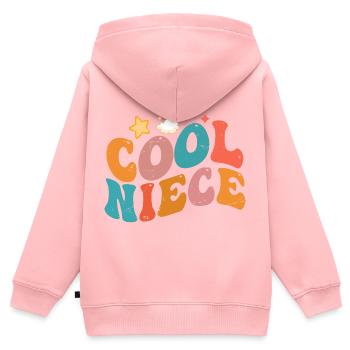 Nichte | Neffe | Onkel | Tante - Kinder Premium Organic Zip Hoodie - Rosa - Hinten - AI Model Kid Female (0cm)