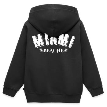 Miami Beach - Kinder Premium Organic Zip Hoodie - Schwarz - Hinten - AI Model Kid Male (0cm)