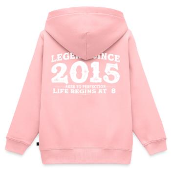 Legende seit 2015 8 Jahre der Perfektion - 8. Platz - Kinder Premium Organic Zip Hoodie - Rosa - Hinten - AI Model Kid Female (0cm)