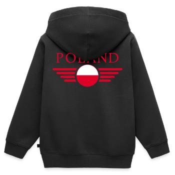 Polen - Kinder Premium Organic Zip Hoodie - Schwarz - Hinten - AI Model Kid Male (0cm)
