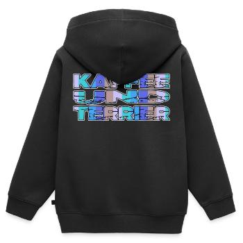 ich liebe kaffee coffeeshop bachhund hundefreund - Kinder Premium Organic Zip Hoodie - Schwarz - Hinten - AI Model Kid Male (0cm)