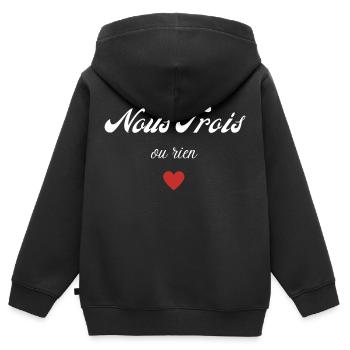nous trois ou rien - Sweat Premium à capuche zippé enfant bio - noir - Dos - AI Model Kid Male (0cm)