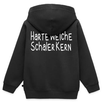 Harte Weiche Schaler Kern - Kinder Premium Organic Zip Hoodie - Schwarz - Hinten - AI Model Kid Male (0cm)
