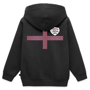 England, Fahne, Wappen, England Fahne by aha pix - Kinder Premium Organic Zip Hoodie - Schwarz - Hinten - AI Model Kid Male (0cm)
