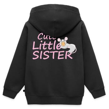 Süße kleine Schwester - Kinder Premium Organic Zip Hoodie - Schwarz - Hinten - AI Model Kid Male (0cm)