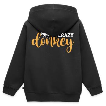 Crazy Donkey - Kids Premium Organic Zip-up Hoodie - black - Back - AI Model Kid Male (0cm)