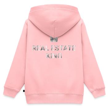 Real Estate King - Kids Premium Organic Zip-up Hoodie - rose - Back - AI Model Kid Female (0cm)