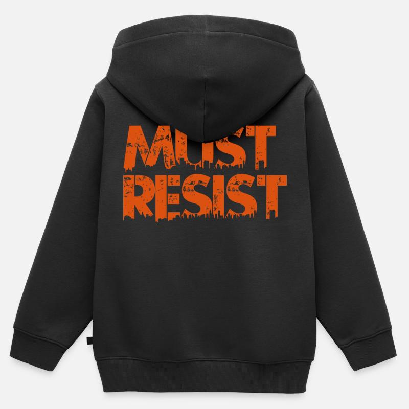 Must Resist - Sweat Premium à capuche zippé enfant bio - noir