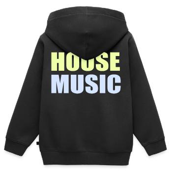 House - Kinder Premium Organic Zip Hoodie - Schwarz - Hinten - AI Model Kid Male (0cm)