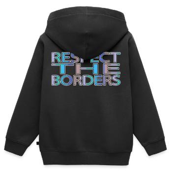 anti war counterculture gift idea family happy - Kinder Premium Organic Zip Hoodie - Schwarz - Hinten - AI Model Kid Male (0cm)