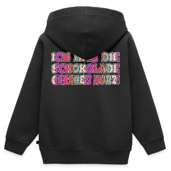 depressiv essen frauen probleme weihnachten bäcker - Kinder Premium Organic Zip Hoodie - Schwarz - Hinten - AI Model Kid Male (0cm)