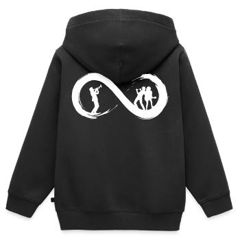Musik bis ins Unendliche - Kinder Premium Organic Zip Hoodie - Schwarz - Hinten - AI Model Kid Male (0cm)