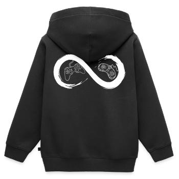 Unendliche Konsole - Kinder Premium Organic Zip Hoodie - Schwarz - Hinten - AI Model Kid Male (0cm)