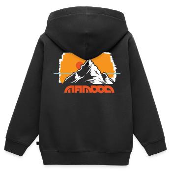 Outddor Horizon derrière la montagne - Sweat Premium à capuche zippé enfant bio - noir - Dos - AI Model Kid Male (0cm)
